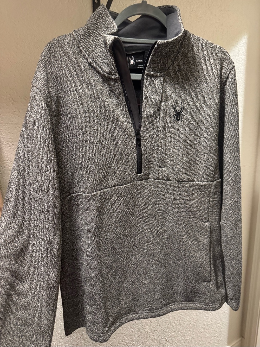 Spyder Men's Heather Gray Half-Zip Pullover Sweater